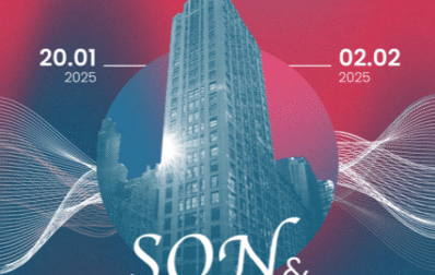 Affiche officielle de la 22ᵉ édition de la Semaine du Son de l’UNESCO, sur le thème “Son & Politiques”, du 20 janvier au 2 février 2025.